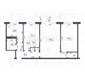 3-к квартира, вторичка, 58м2, 2/5 этаж