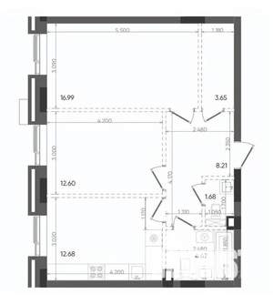 2-к квартира, вторичка, 60м2, 11/22 этаж