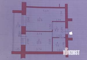 1-к квартира, вторичка, 38м2, 6/6 этаж