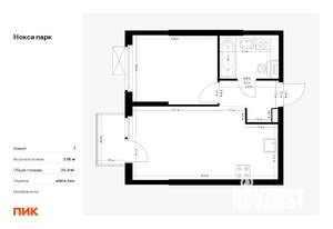 1-к квартира, вторичка, 36м2, 17/17 этаж