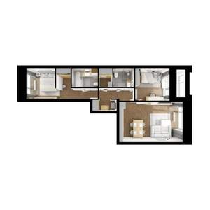 2-к квартира, вторичка, 64м2, 3/12 этаж
