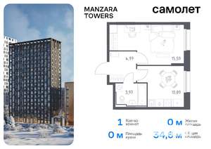 1-к квартира, вторичка, 35м2, 16/23 этаж