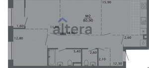 3-к квартира, строящийся дом, 81м2, 3/8 этаж