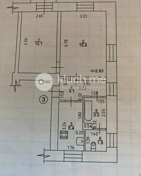 2-к квартира, вторичка, 42м2, 2/2 этаж