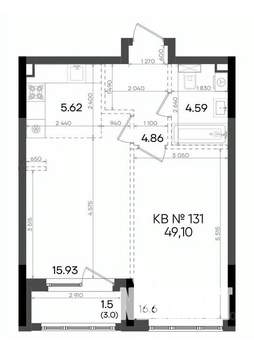 2-к квартира, вторичка, 49м2, 2/23 этаж