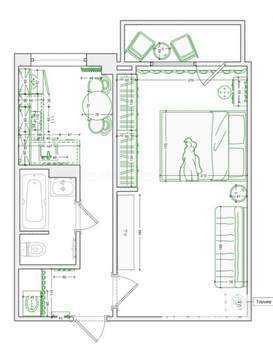1-к квартира, вторичка, 32м2, 8/9 этаж