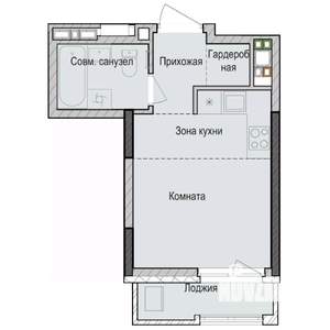 Студия квартира, строящийся дом, 23м2, 8/23 этаж