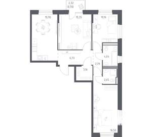 3-к квартира, вторичка, 78м2, 4/17 этаж