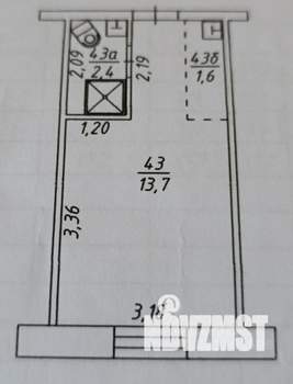 Студия квартира, вторичка, 18м2, 4/5 этаж