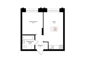 1-к квартира, вторичка, 35м2, 3/25 этаж