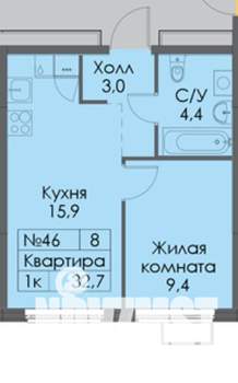 1-к квартира, вторичка, 33м2, 5/18 этаж