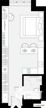 1-к квартира, вторичка, 28м2, 2/27 этаж