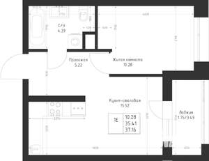 1-к квартира, вторичка, 37м2, 9/23 этаж