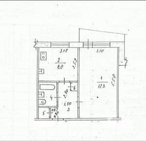 1-к квартира, вторичка, 34м2, 1/9 этаж