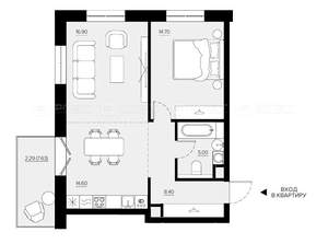1-к квартира, вторичка, 65м2, 5/5 этаж