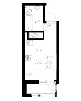 Студия квартира, вторичка, 21м2, 11/13 этаж