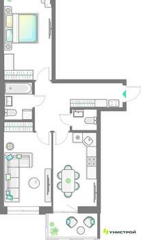 2-к квартира, вторичка, 63м2, 5/9 этаж
