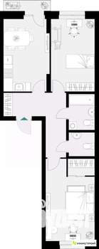 2-к квартира, вторичка, 64м2, 6/18 этаж