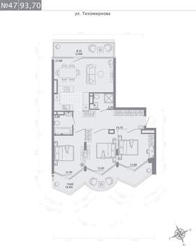 3-к квартира, строящийся дом, 94м2, 5/5 этаж