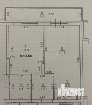 1-к квартира, вторичка, 43м2, 6/19 этаж