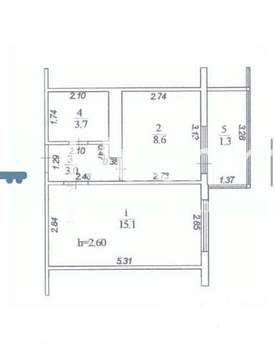 1-к квартира, вторичка, 30м2, 4/19 этаж