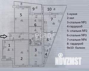 5-к квартира, вторичка, 109м2, 5/10 этаж