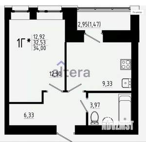 1-к квартира, вторичка, 34м2, 6/23 этаж
