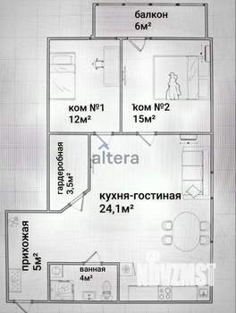 3-к квартира, вторичка, 64м2, 17/17 этаж