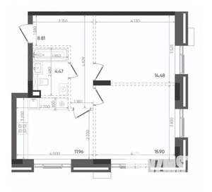 2-к квартира, вторичка, 56м2, 12/22 этаж