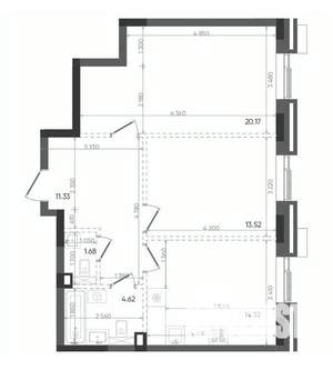 2-к квартира, вторичка, 66м2, 17/22 этаж
