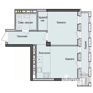 2-к квартира, строящийся дом, 40м2, 2/23 этаж