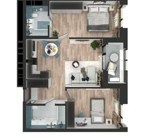 2-к квартира, вторичка, 65м2, 12/23 этаж