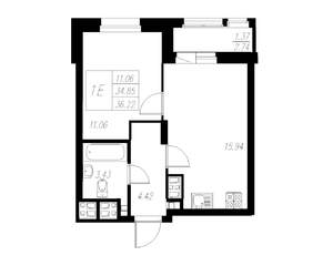 1-к квартира, вторичка, 36м2, 13/13 этаж