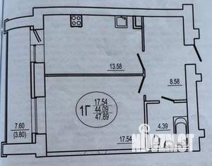 1-к квартира, вторичка, 48м2, 3/10 этаж