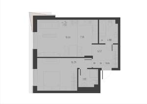 2-к квартира, вторичка, 57м2, 4/6 этаж