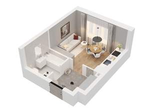 Студия квартира, строящийся дом, 25м2, 10/15 этаж