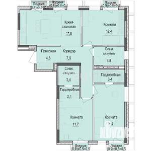 3-к квартира, строящийся дом, 85м2, 12/18 этаж