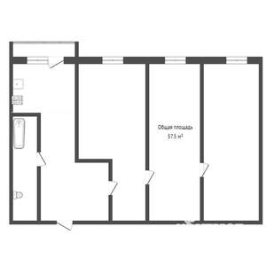 3-к квартира, вторичка, 59м2, 4/9 этаж