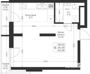 1-к квартира, вторичка, 37м2, 8/25 этаж