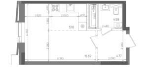 Студия квартира, строящийся дом, 30м2, 5/14 этаж