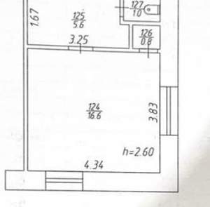 Студия квартира, вторичка, 24м2, 5/5 этаж