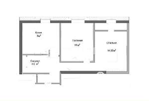 2-к квартира, вторичка, 55м2, 12/16 этаж