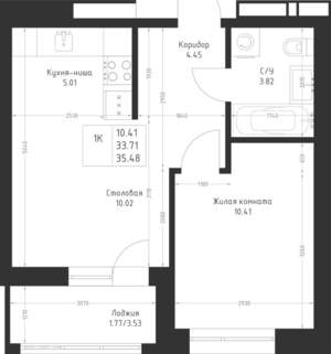 1-к квартира, вторичка, 35м2, 4/23 этаж