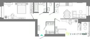 2-к квартира, вторичка, 64м2, 8/10 этаж
