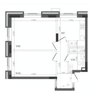 2-к квартира, вторичка, 53м2, 8/22 этаж