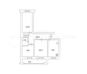 3-к квартира, вторичка, 61м2, 7/9 этаж