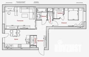 2-к квартира, вторичка, 84м2, 10/19 этаж