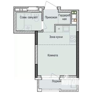 Студия квартира, строящийся дом, 23м2, 2/23 этаж