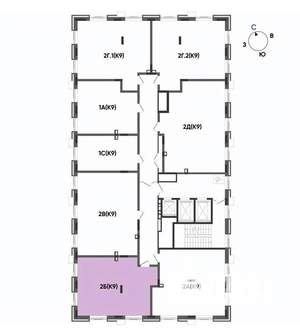 2-к квартира, вторичка, 52м2, 15/22 этаж