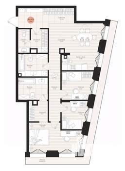3-к квартира, вторичка, 104м2, 10/19 этаж